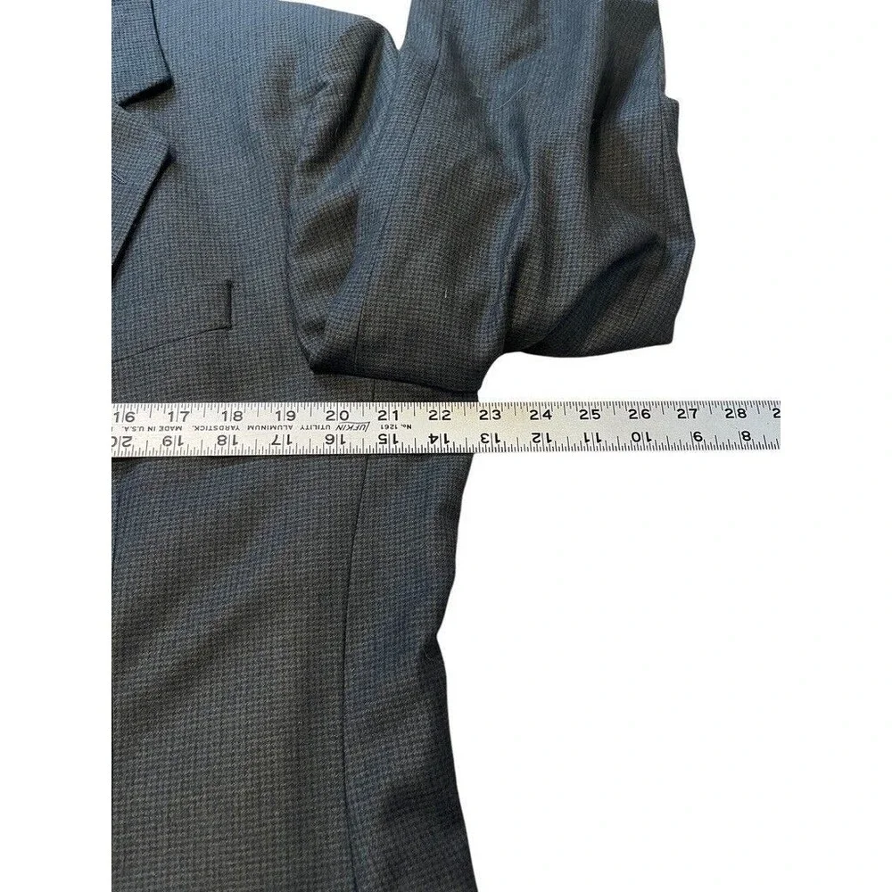 Today's Man Blazer Men's Size 44L Wool Cashmere Dark Gray Sport Coat Houndstooth